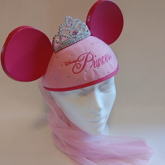 DISNEY Princess Mickey Ears with Veil ADULT SIZE - Picture 1 of 7